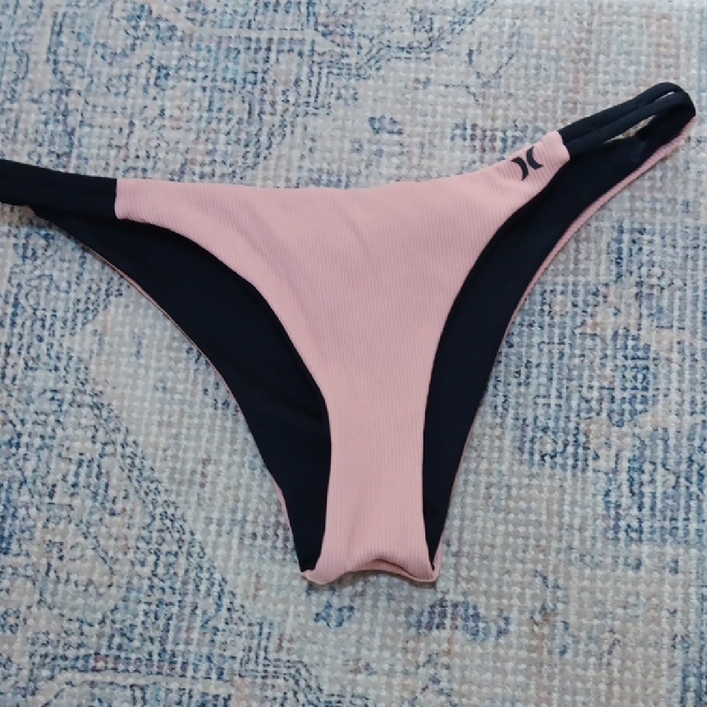 Hurley Pink and Black Bikini Bottom
